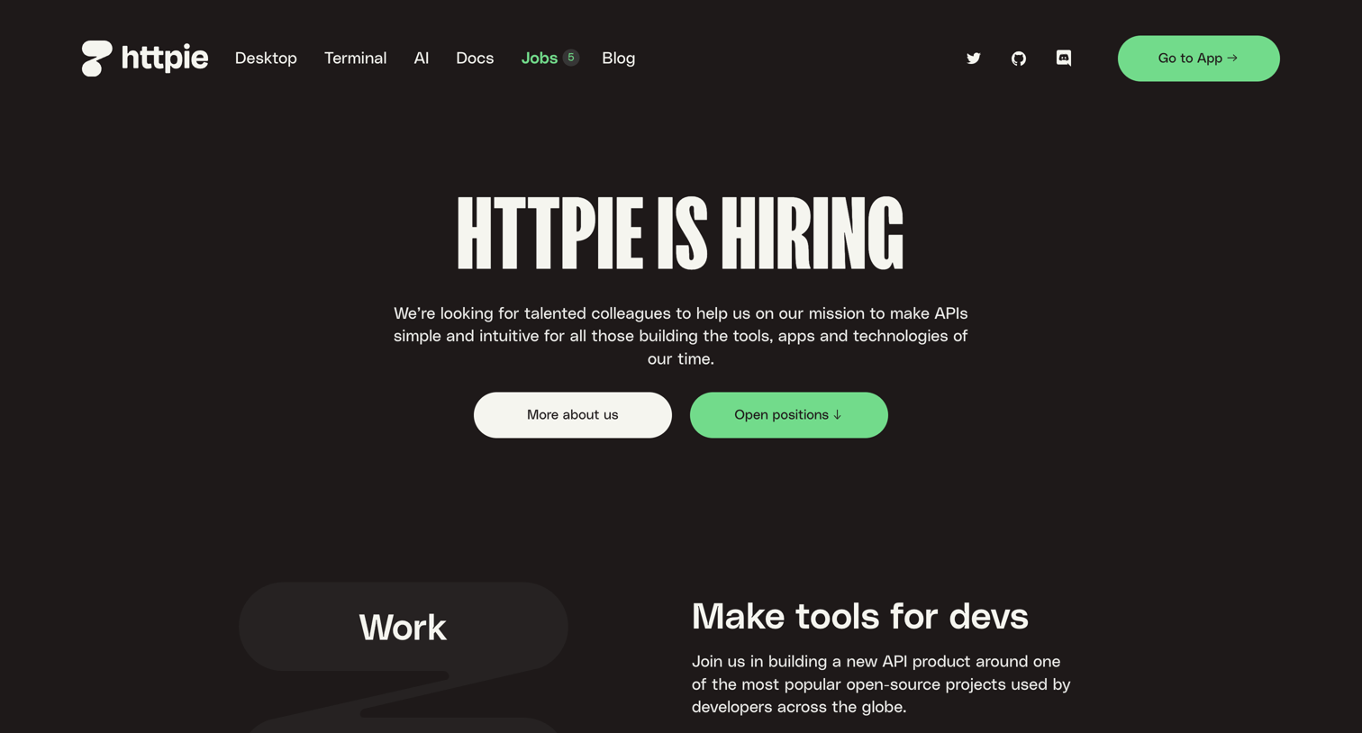 Httpie - Jobs – HTTPie screen