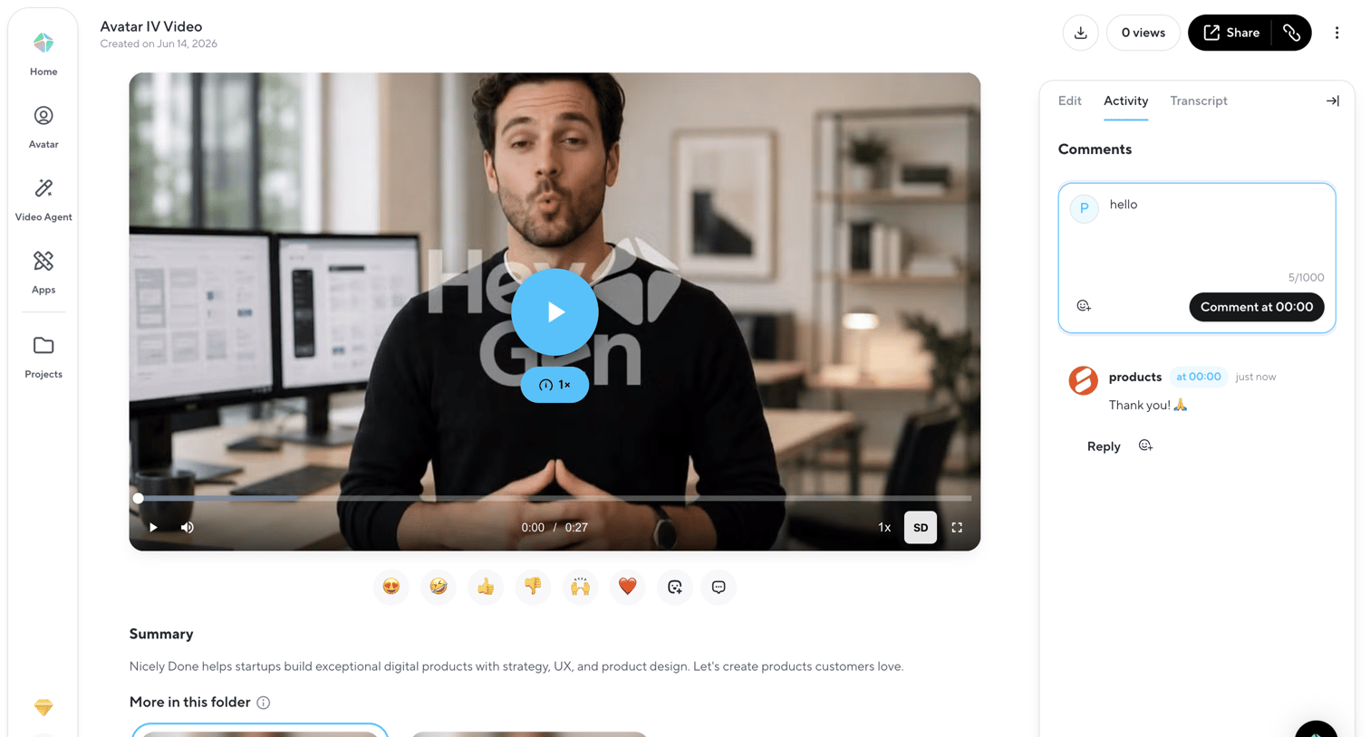 HeyGen - Avatar IV Video | HeyGen screen