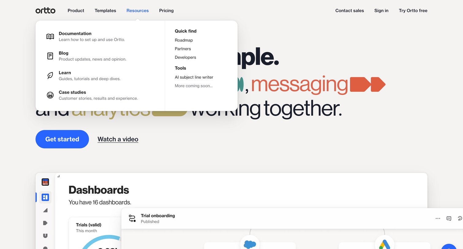 Ortto - Ortto Customer Data, Messaging | Analytics Working Together screen