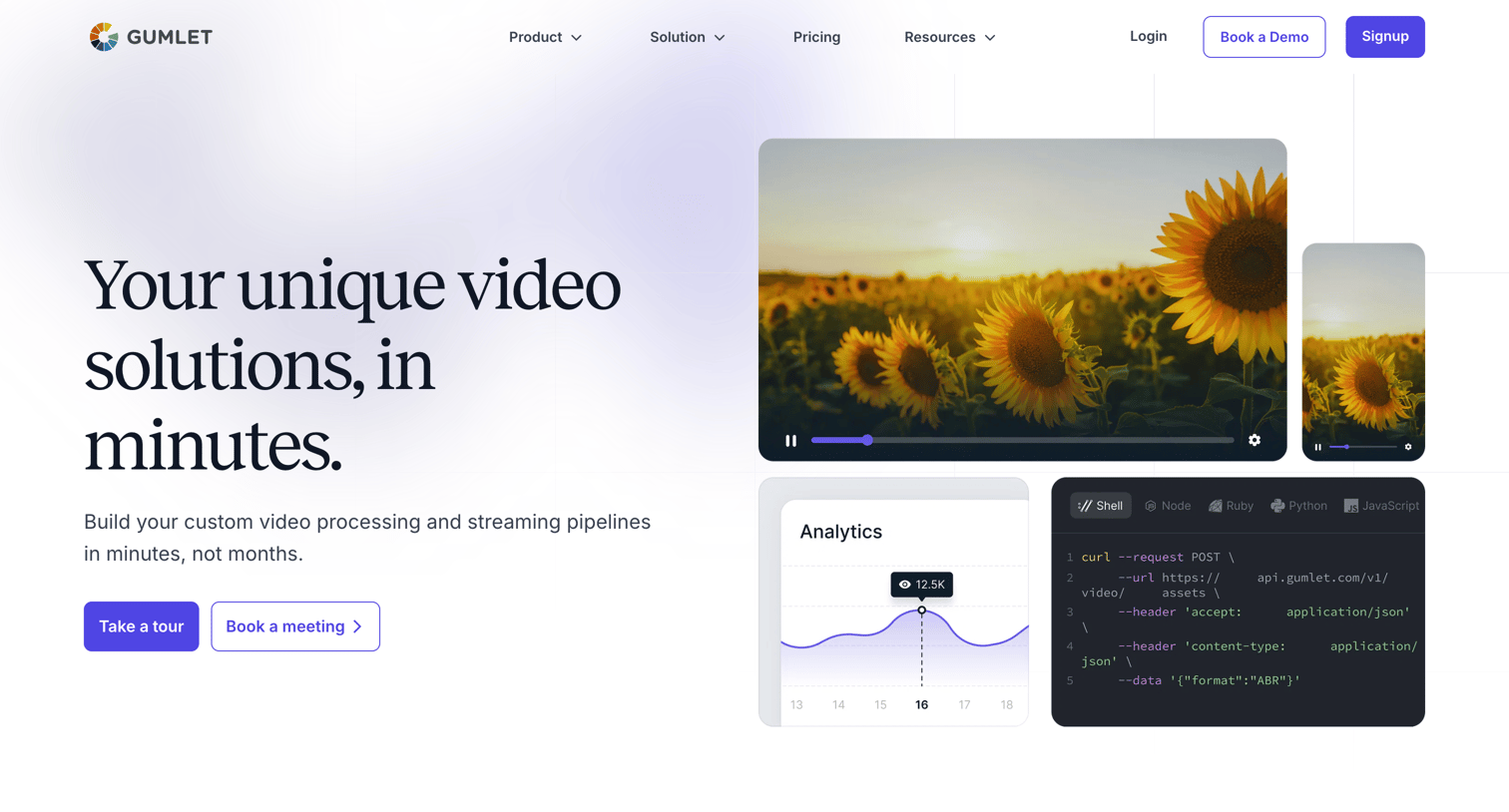 Gumlet - Build Custom Video Pipelines in Minutes - Gumlet Video API screen