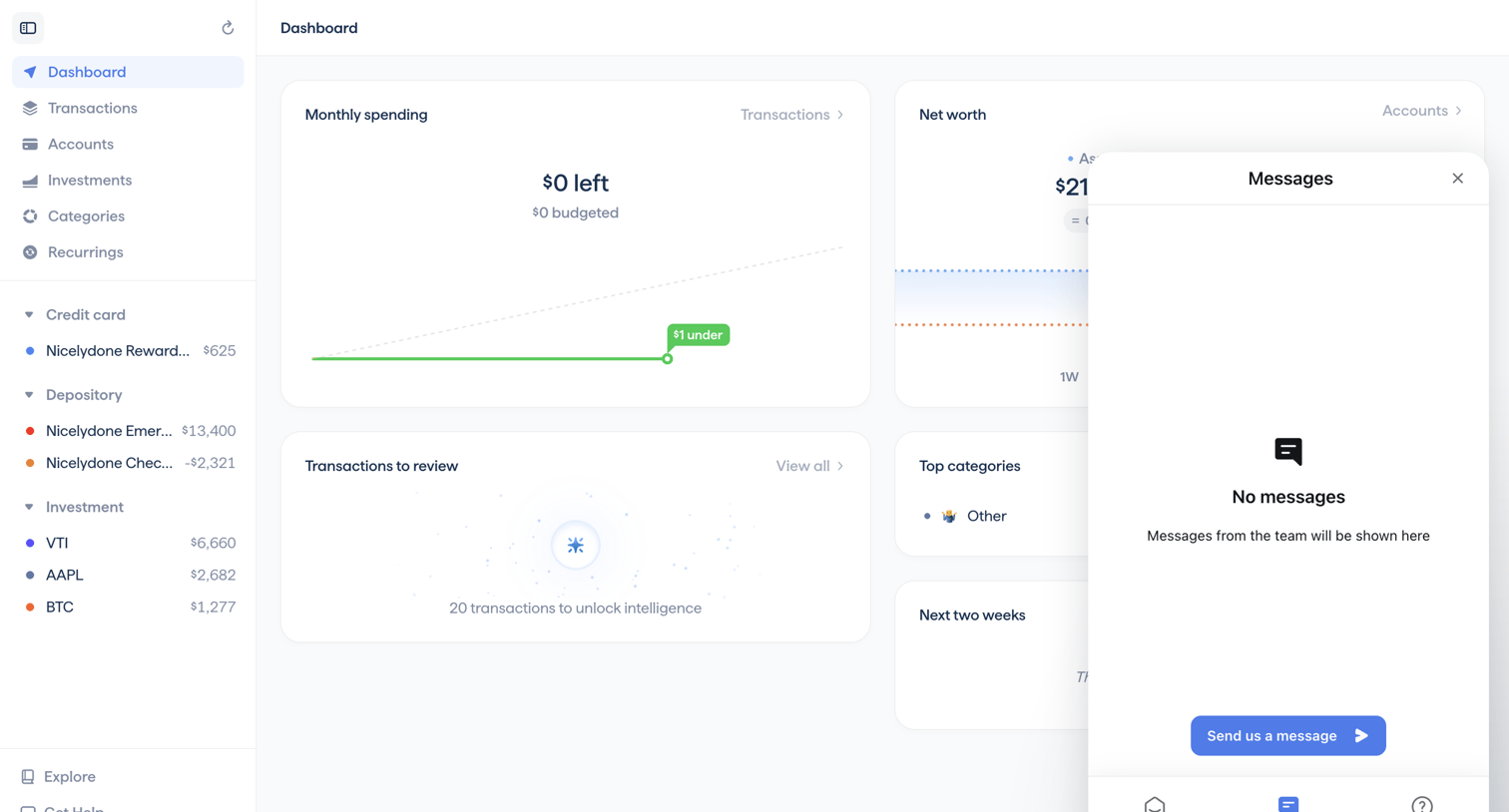 Copilot - Copilot Money | Dashboard screen