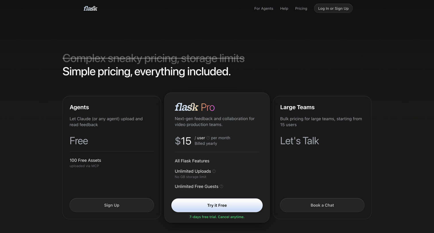 Flask - Flask Pricing screen