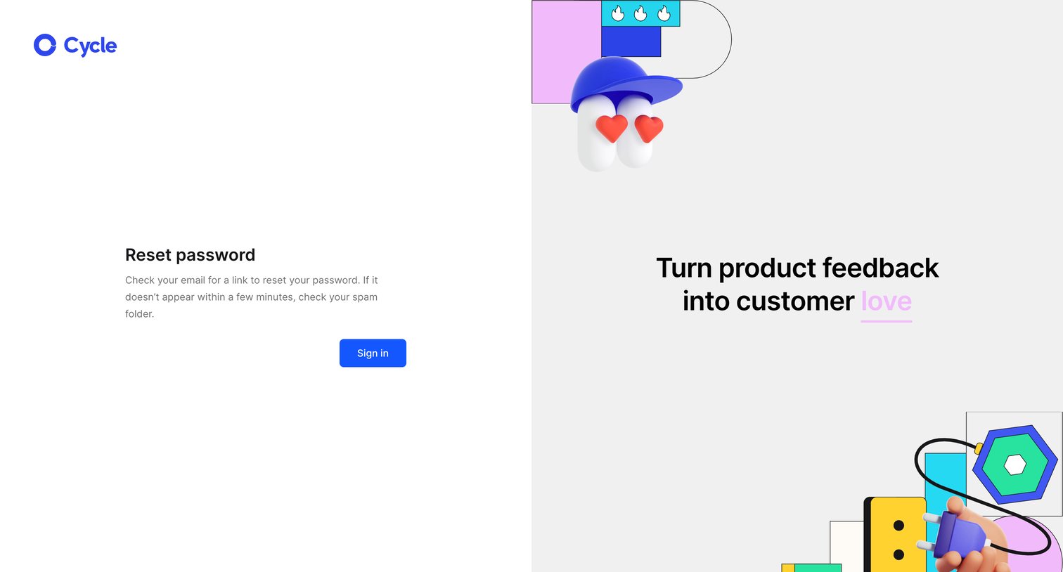 Cycle - Login • Cycle screen
