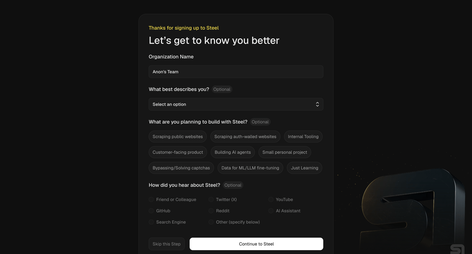Steel - Steel | Open-source Headless Browser API screen