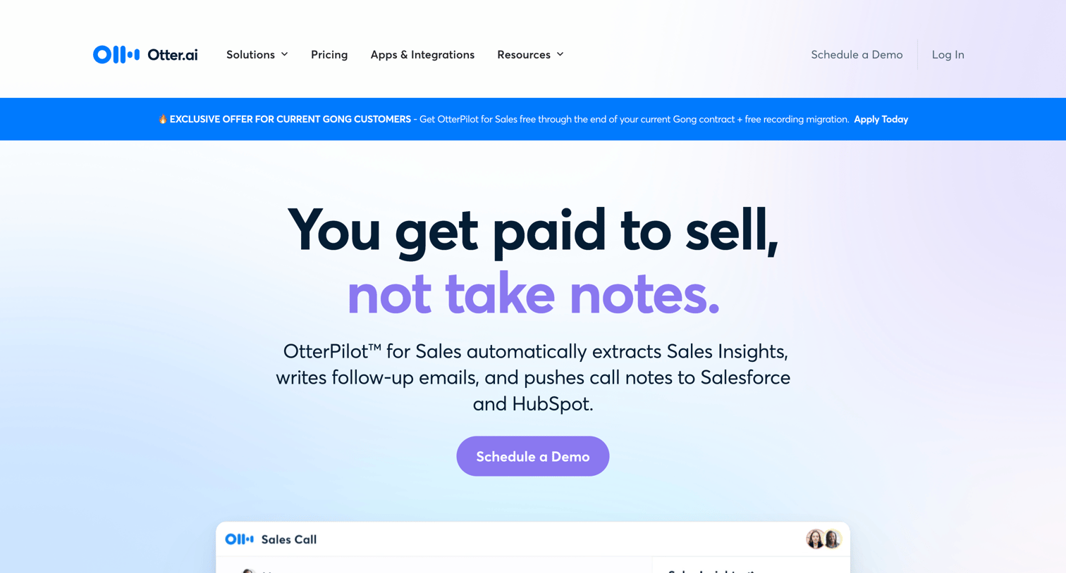 Otter - OtterPilot for Sales | Otter.ai screen