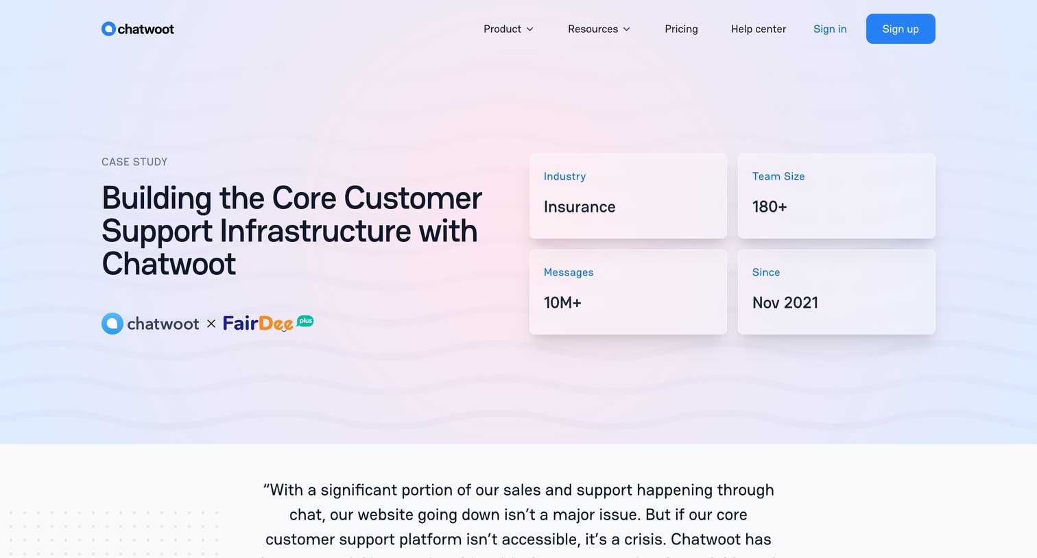 Chatwoot - FairDee Building the Core Customer Support Infrastructure with Chatwoot screen