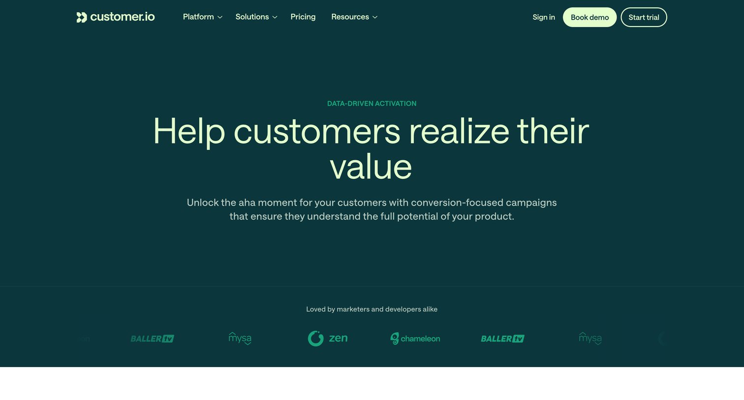 Customer.io - Customer Activation Strategies | Customer.io screen