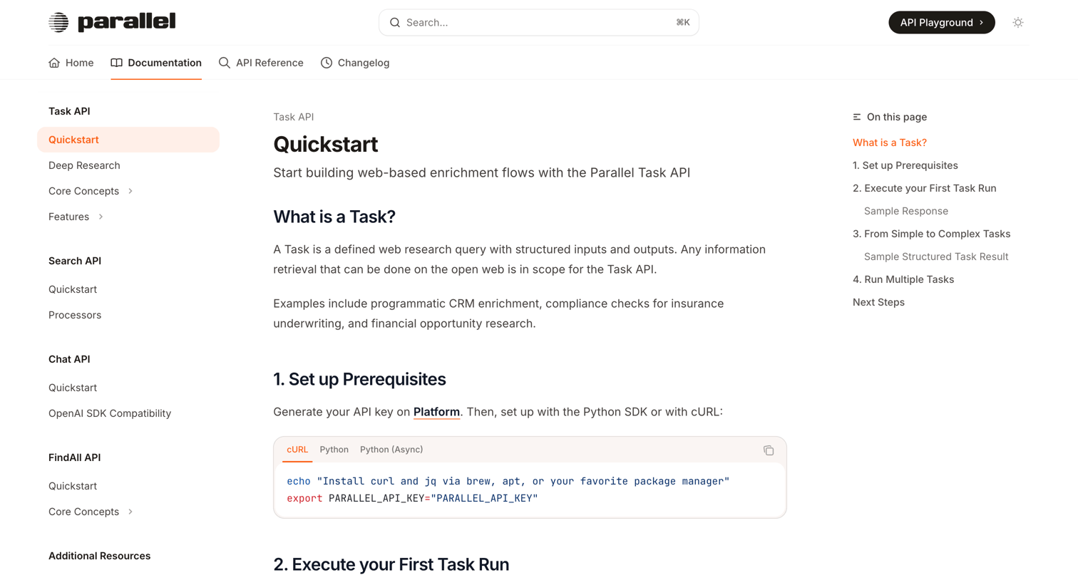 Parallel - Quickstart - Parallel screen