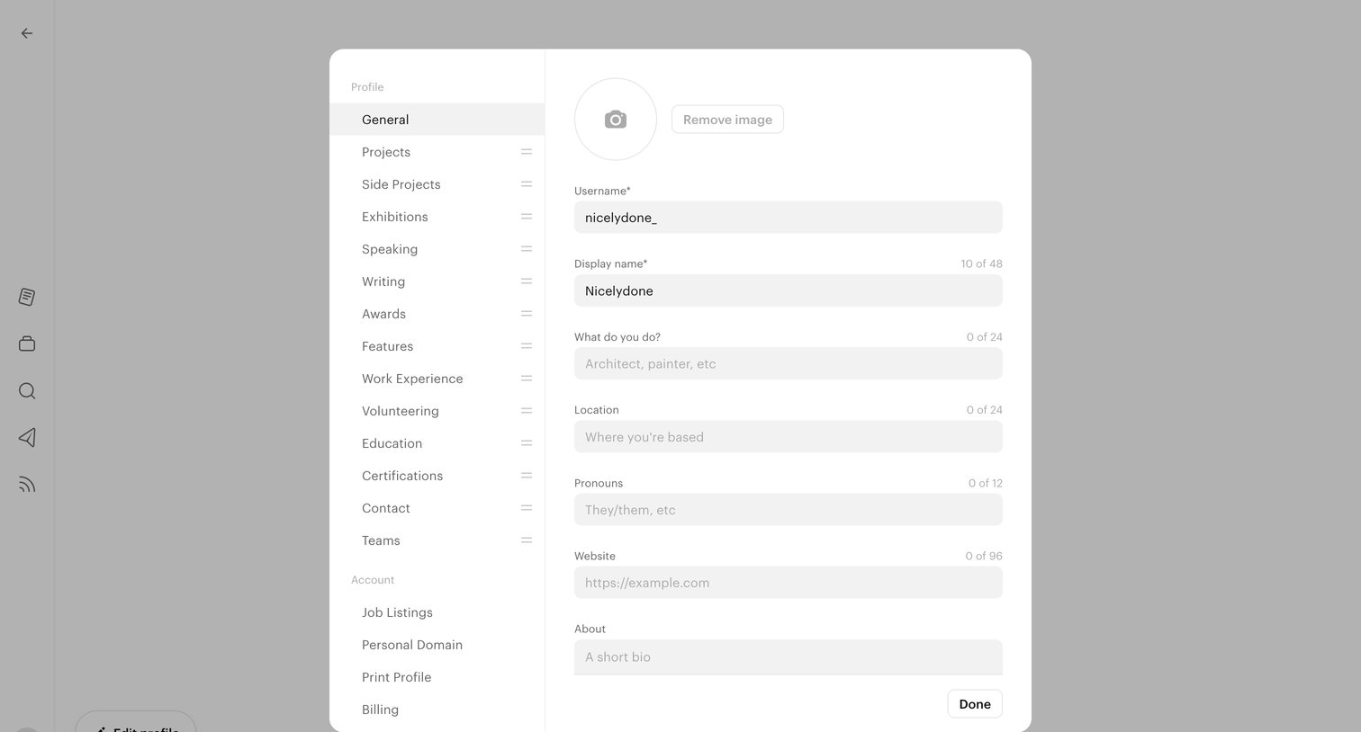Read.cv - Nicelydone screen