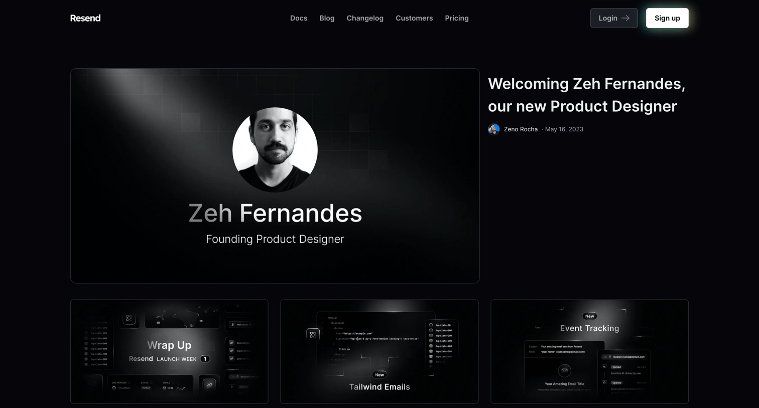 Resend - Blog · Resend screen