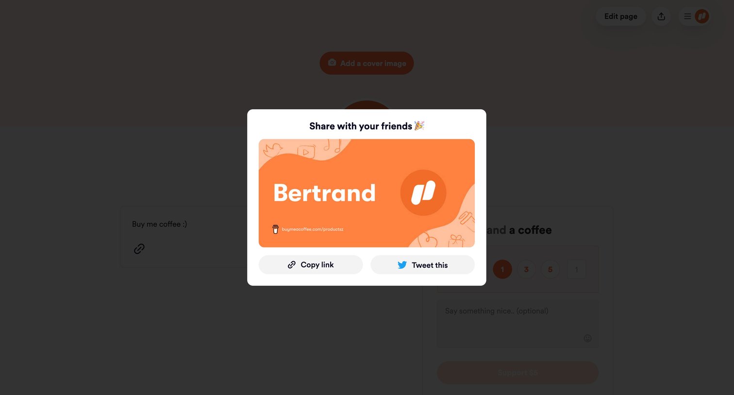 Bertrand from Buy Me a Coffee
