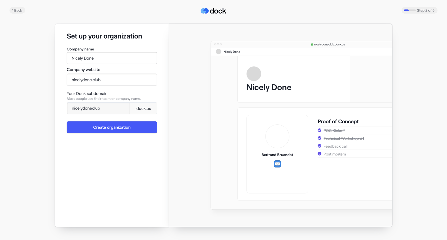 Dock - Register · Dock screen
