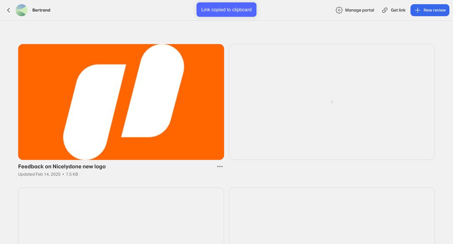 WeTransfer - Nicelydone New Logo screen