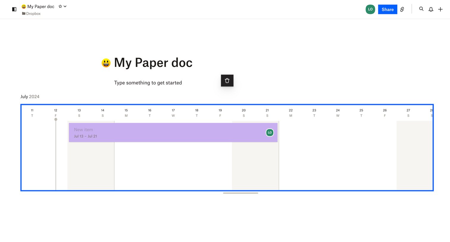 Dropbox - My Paper doc – Dropbox Paper screen