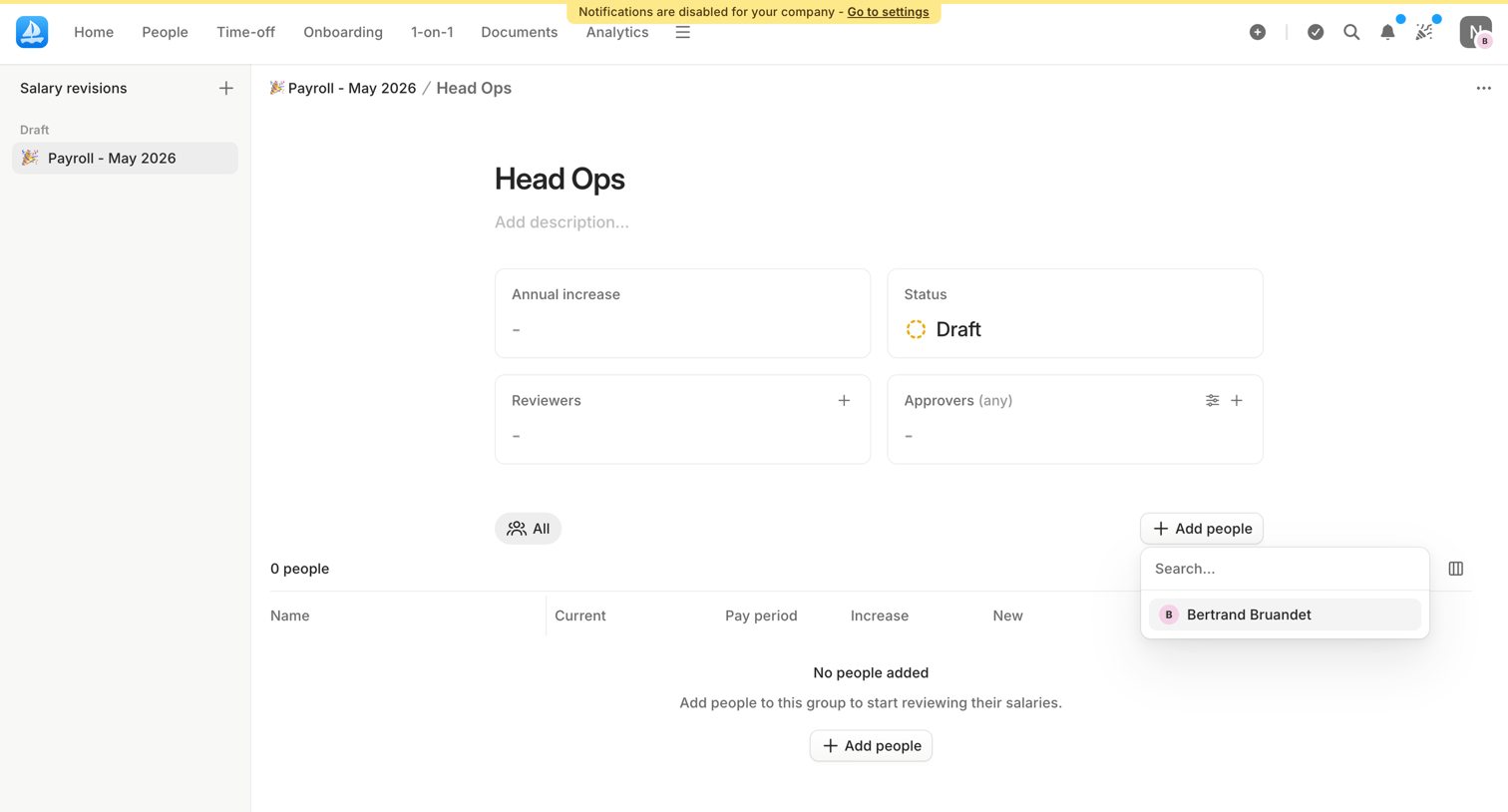 Aboard - Head Ops - Payroll - May 2026 | Aboard screen