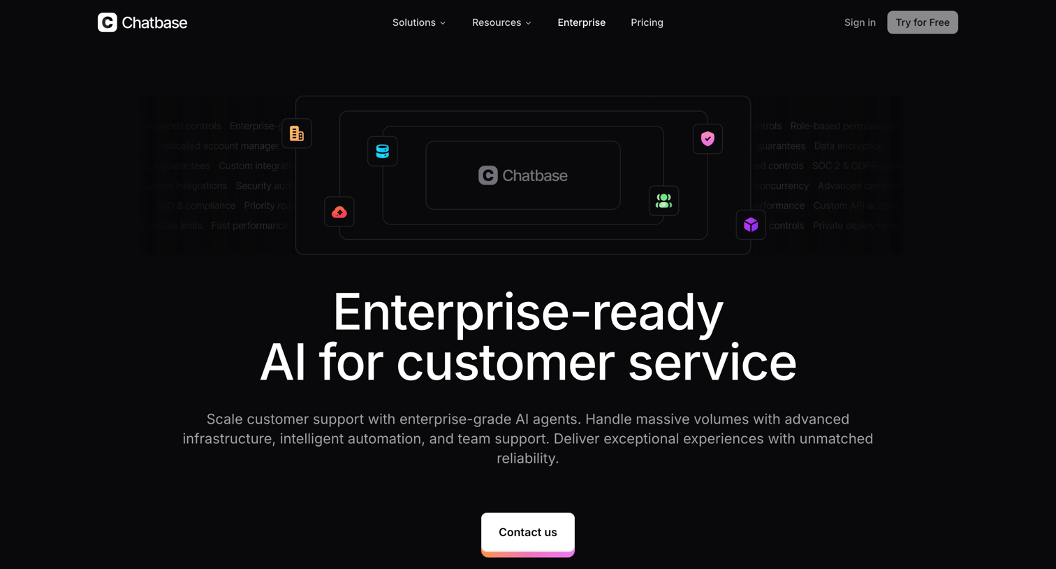 Chatbase - Enterprise AI Customer Service Platform  Chatbase screen