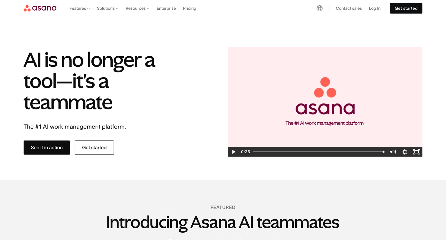 Asana - Asana AI for Work | Project Management • Asana • Asana screen