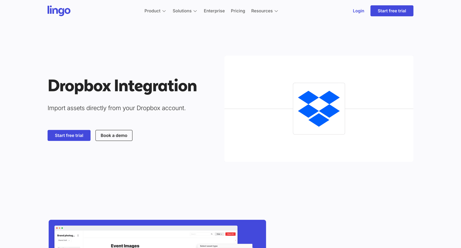 Lingo - Dropbox Integration Sync Dropbox Application Lingo screen