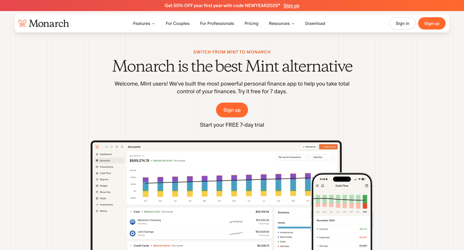 Monarch - Monarch vs Mint Why Monarch is the best Mint Alternative | Monarch Mone screen