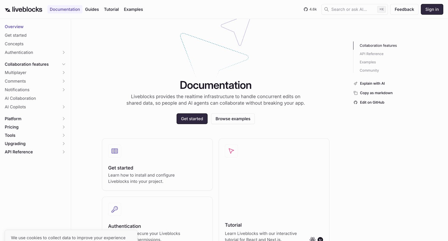 Liveblocks - Documentation Liveblocks screen
