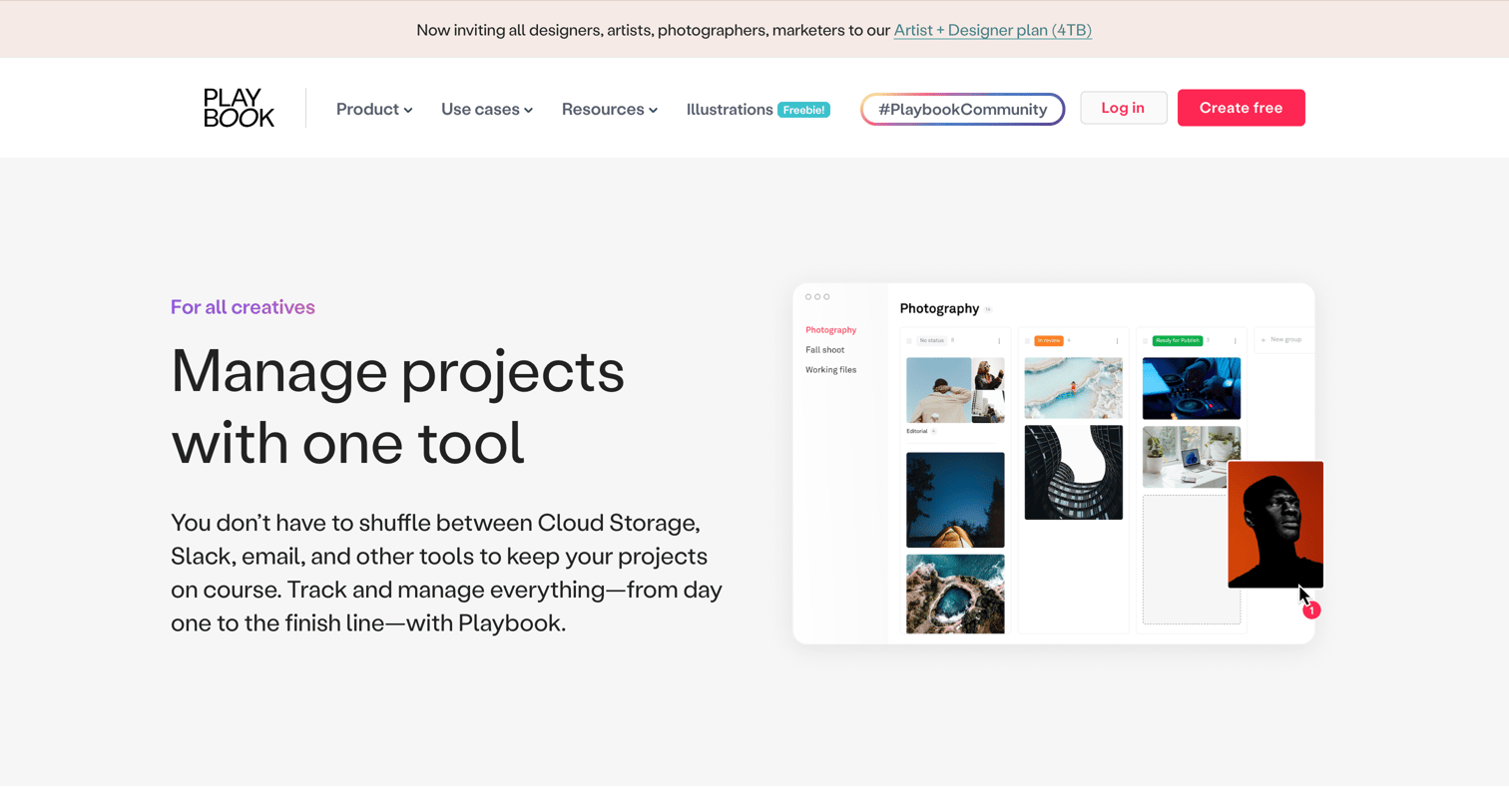 Playbook - Creative project management screen