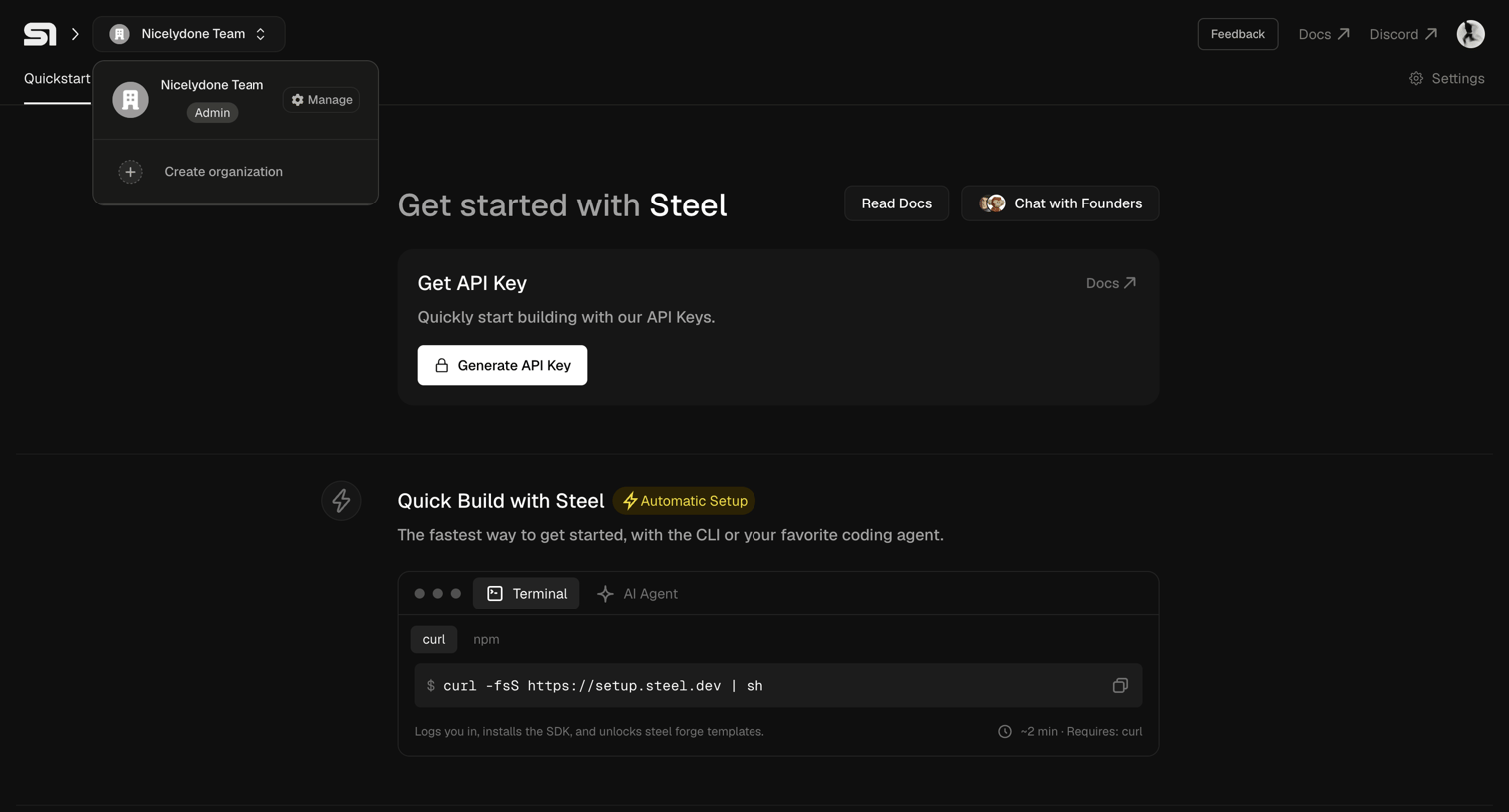 Steel - Steel | Open-source Headless Browser API screen