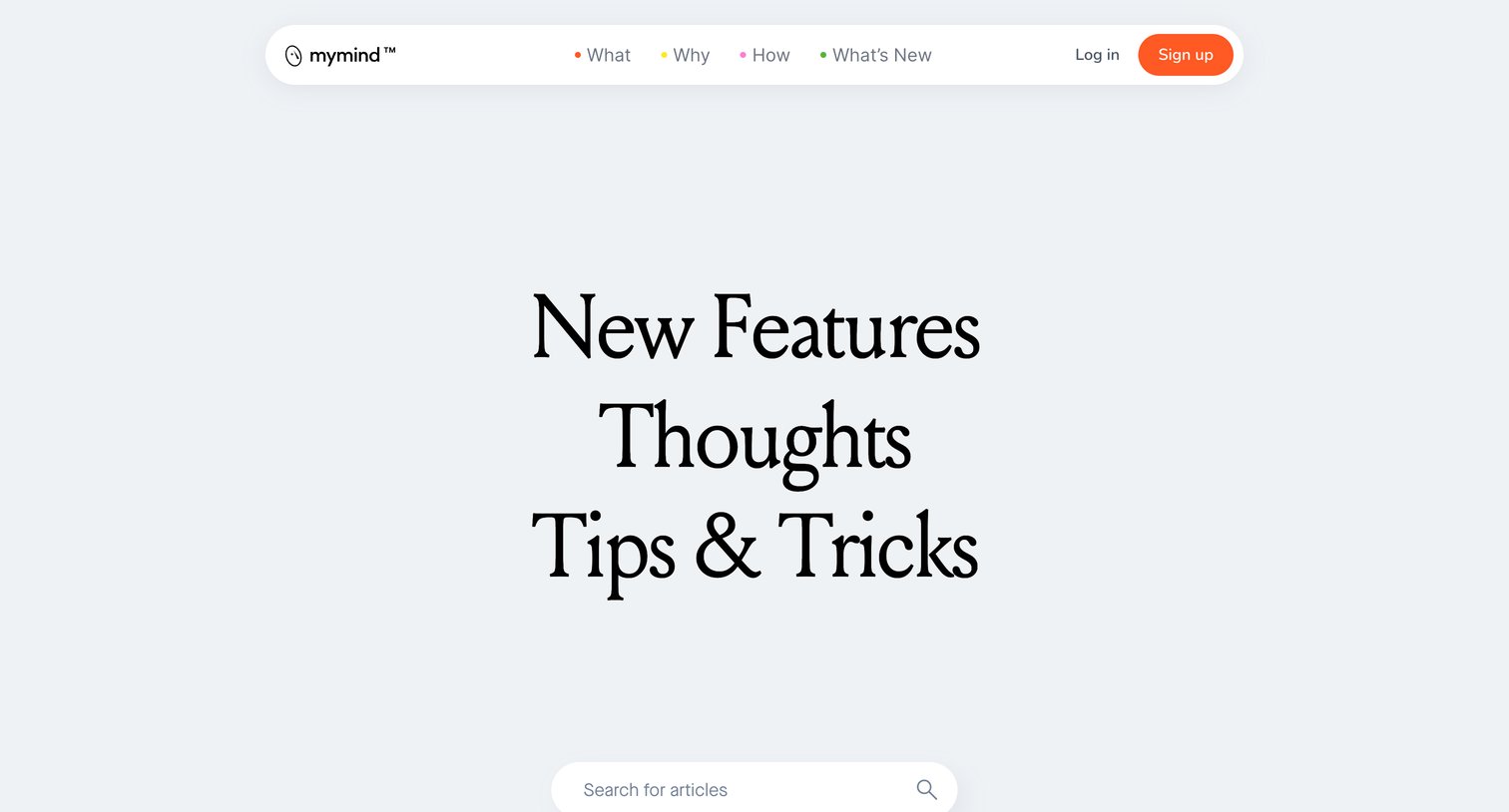 Mymind - Mind Palace — The mymind magazine screen