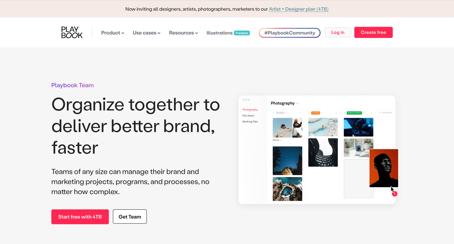 Playbook - Design Teams screen