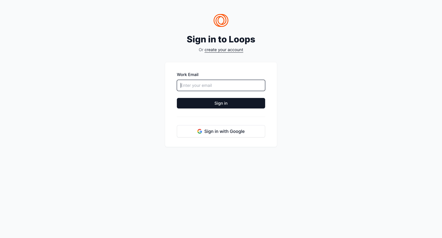 Loops screen