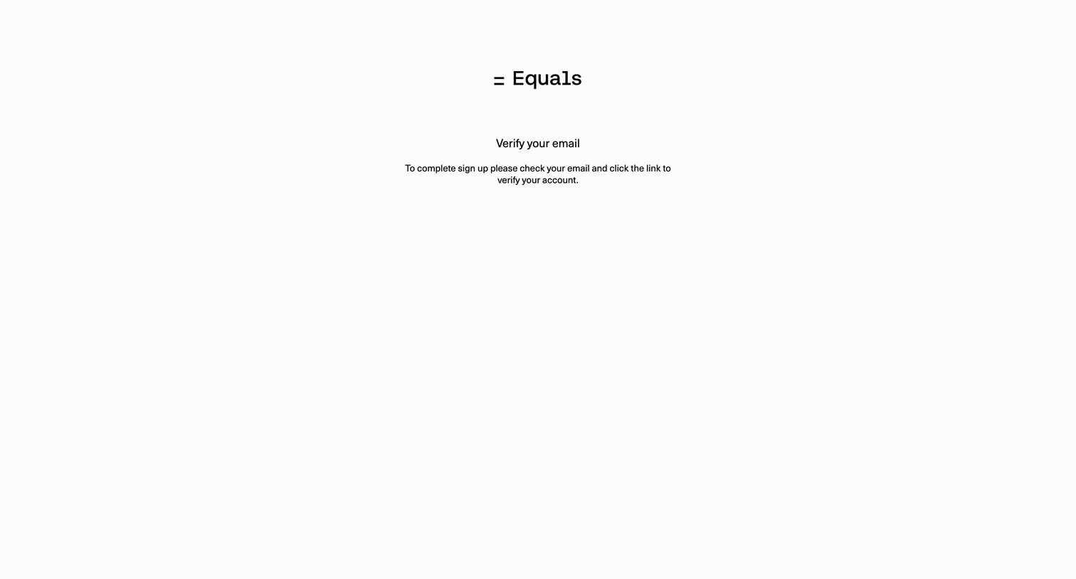Equals screen
