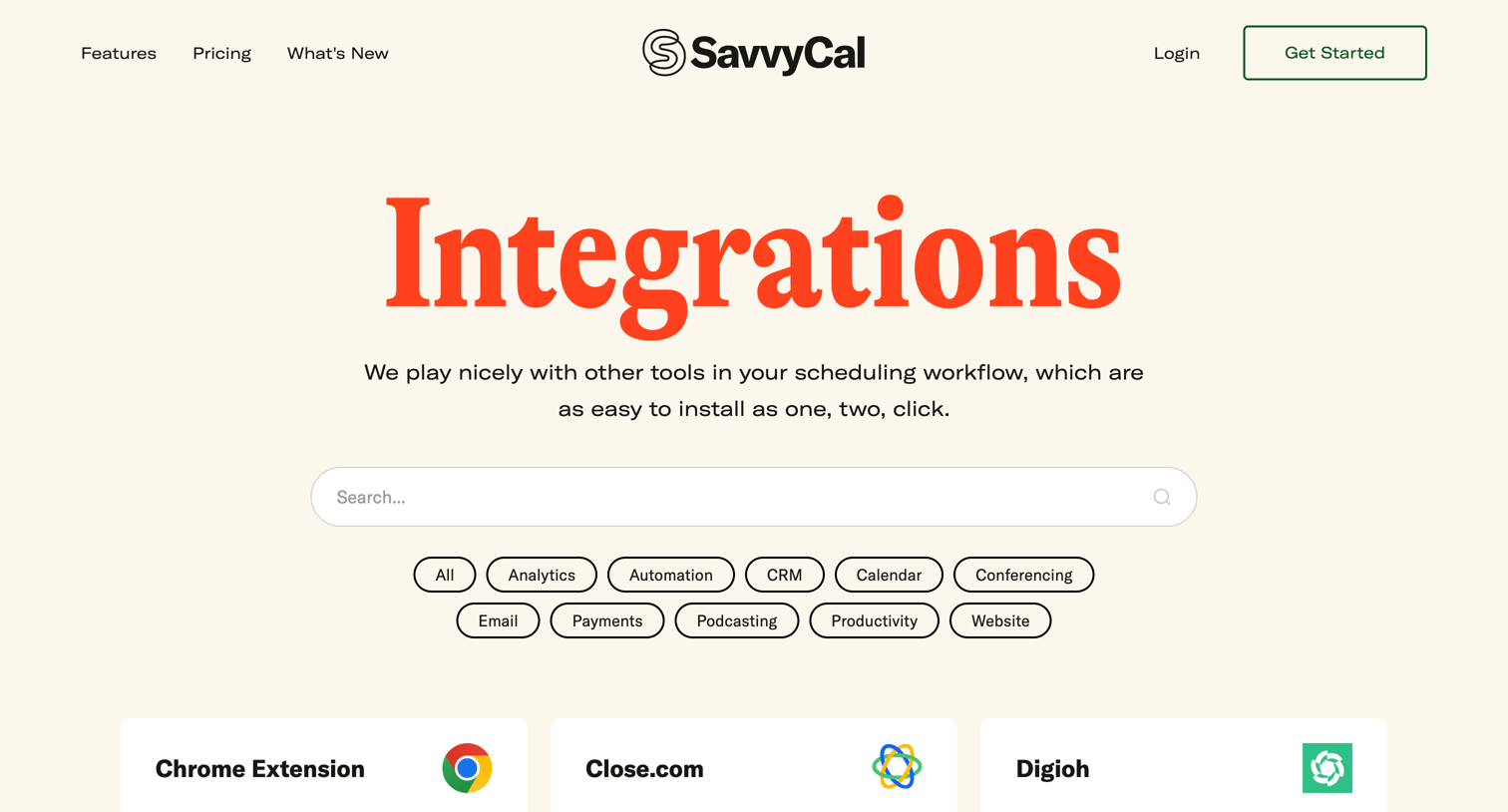 SavvyCal - Integrations • SavvyCal screen