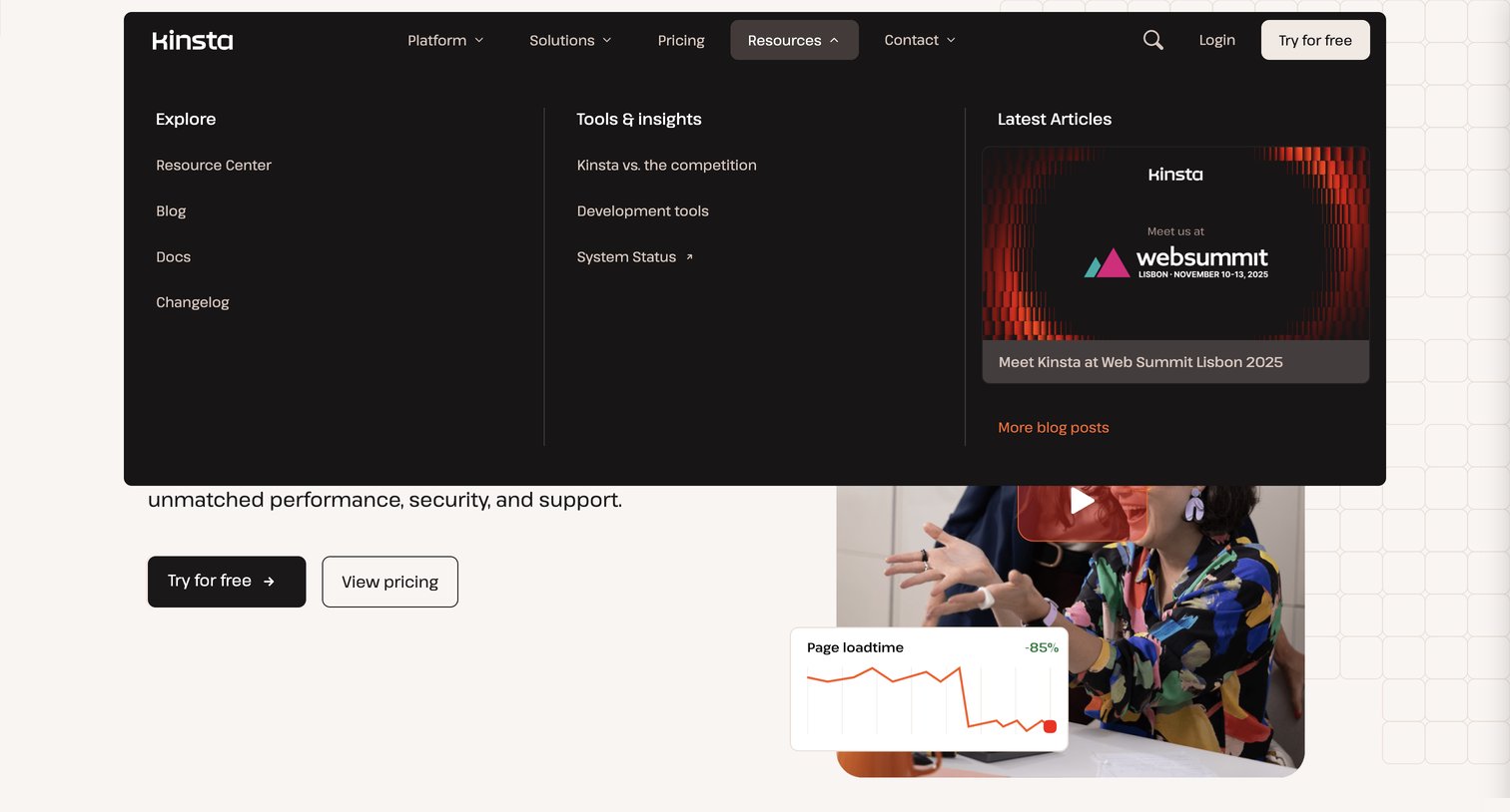 Kinsta - Kinsta® - Simply better hosting for WordPress screen