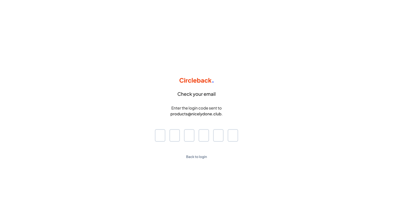 Circleback - Check your email - Circleback screen