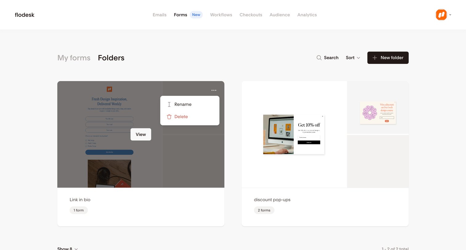 Flodesk - Folders | Flodesk screen