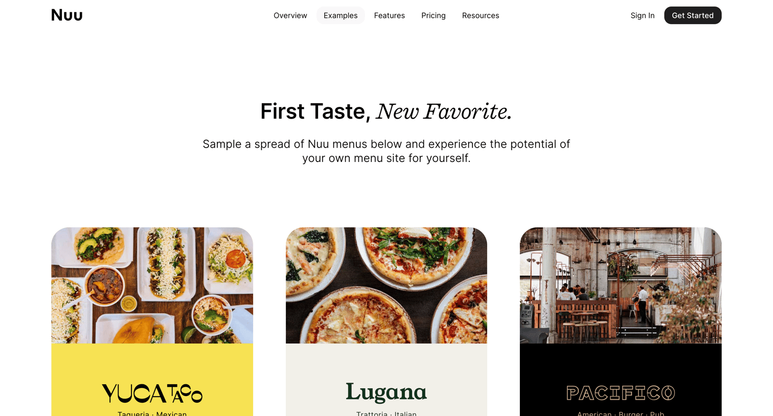 Nuu - Nuu · Examples screen