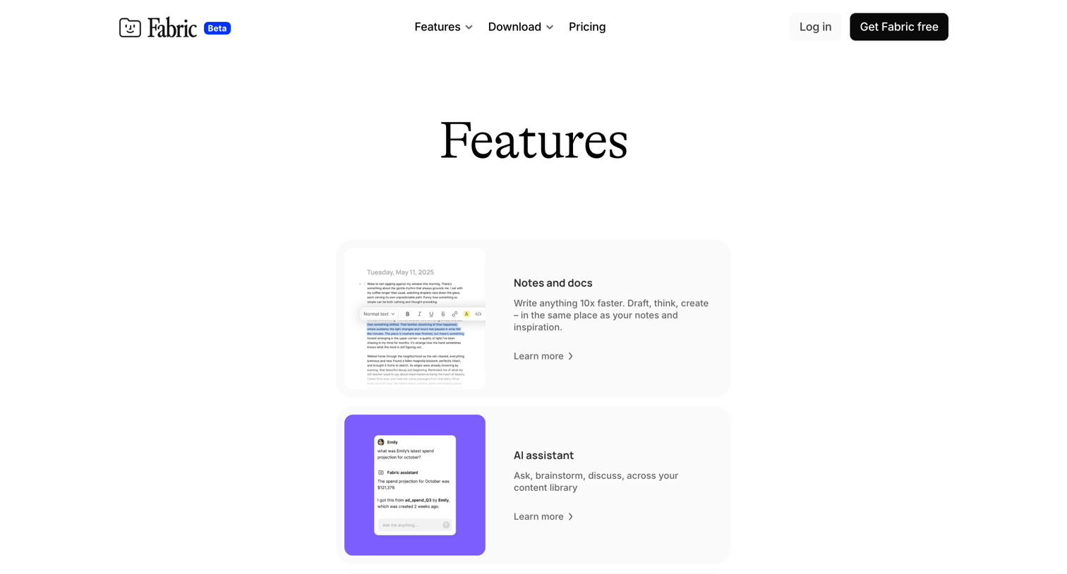 Fabric - Fabric – your self-organizing workspace and file explorer screen