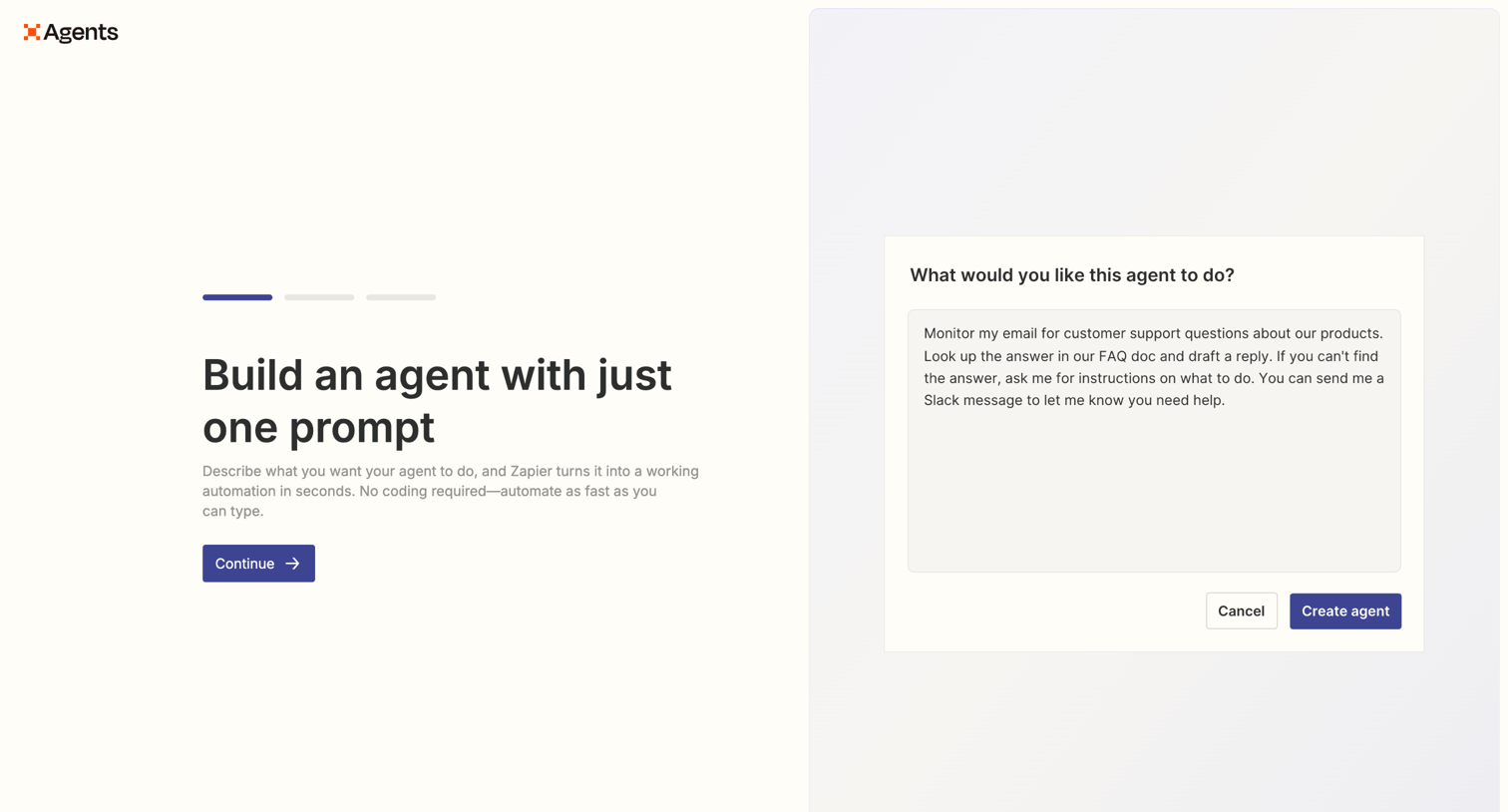 Zapier - Zapier Agents screen