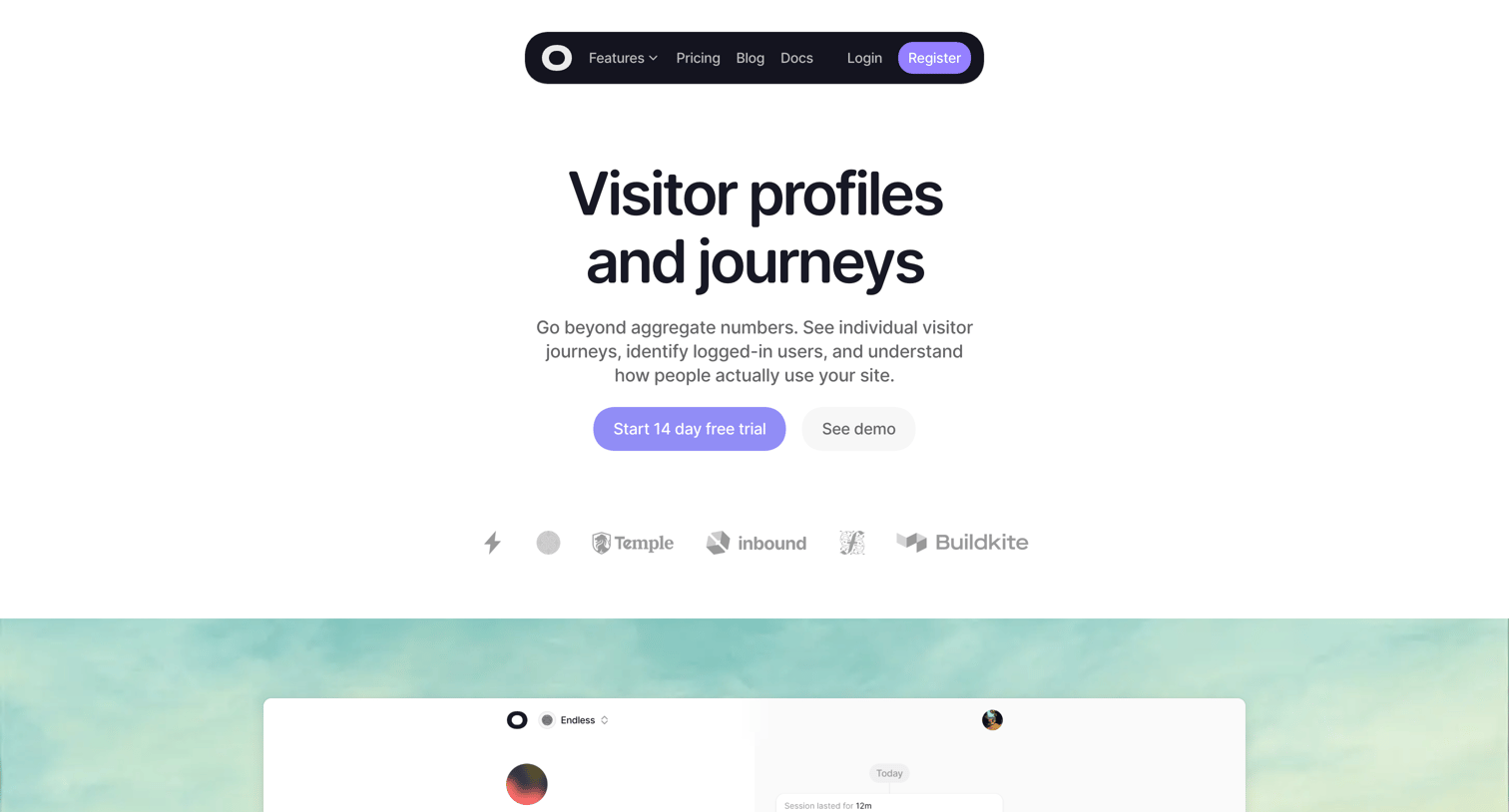 Visitors - Visitor Profiles & User Journeys - Visitors screen