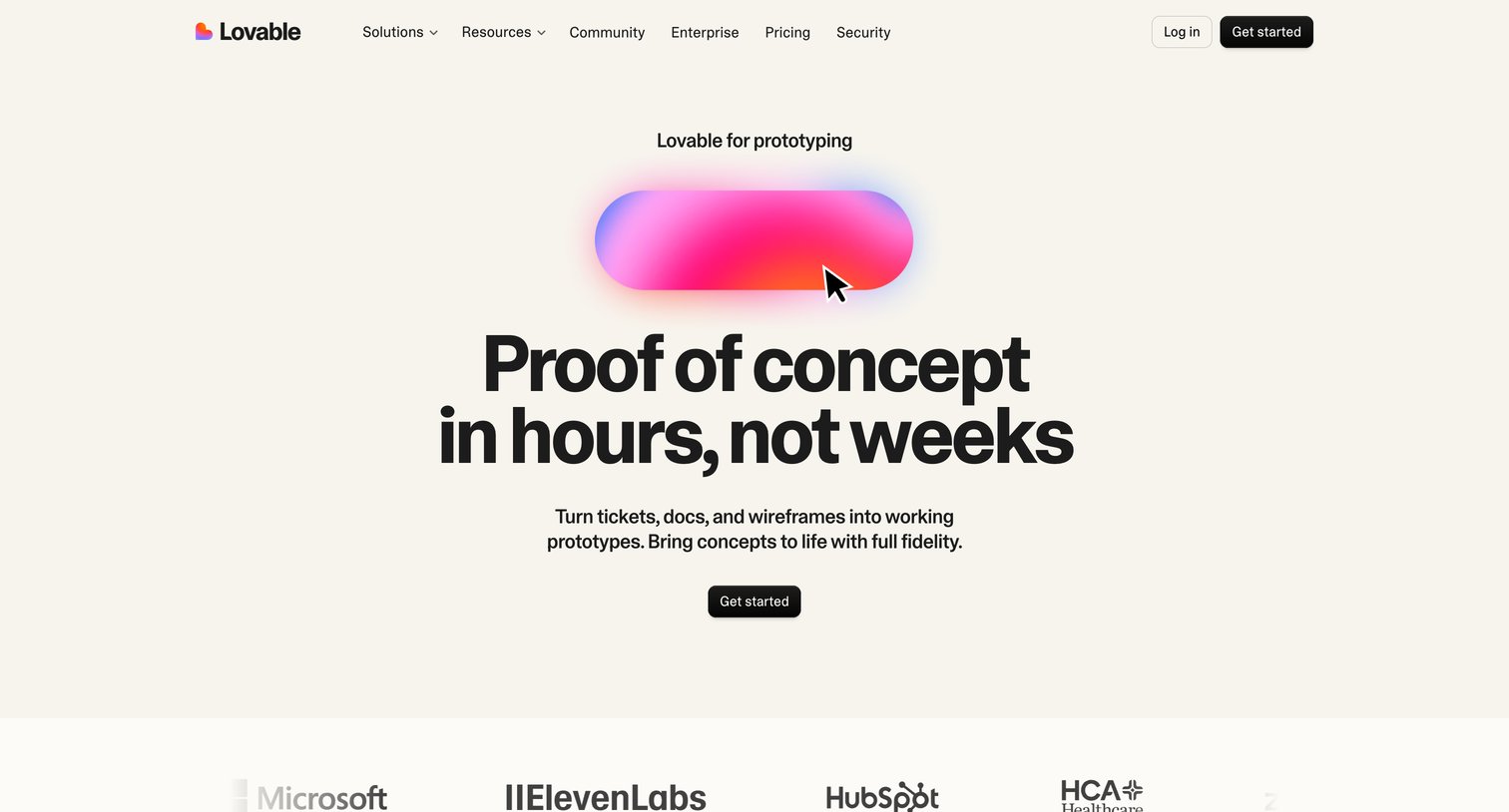 Lovable - For Prototypers screen