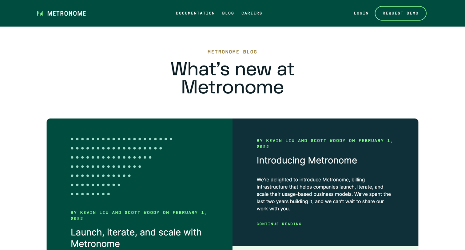 Metronome - Metronome blog screen
