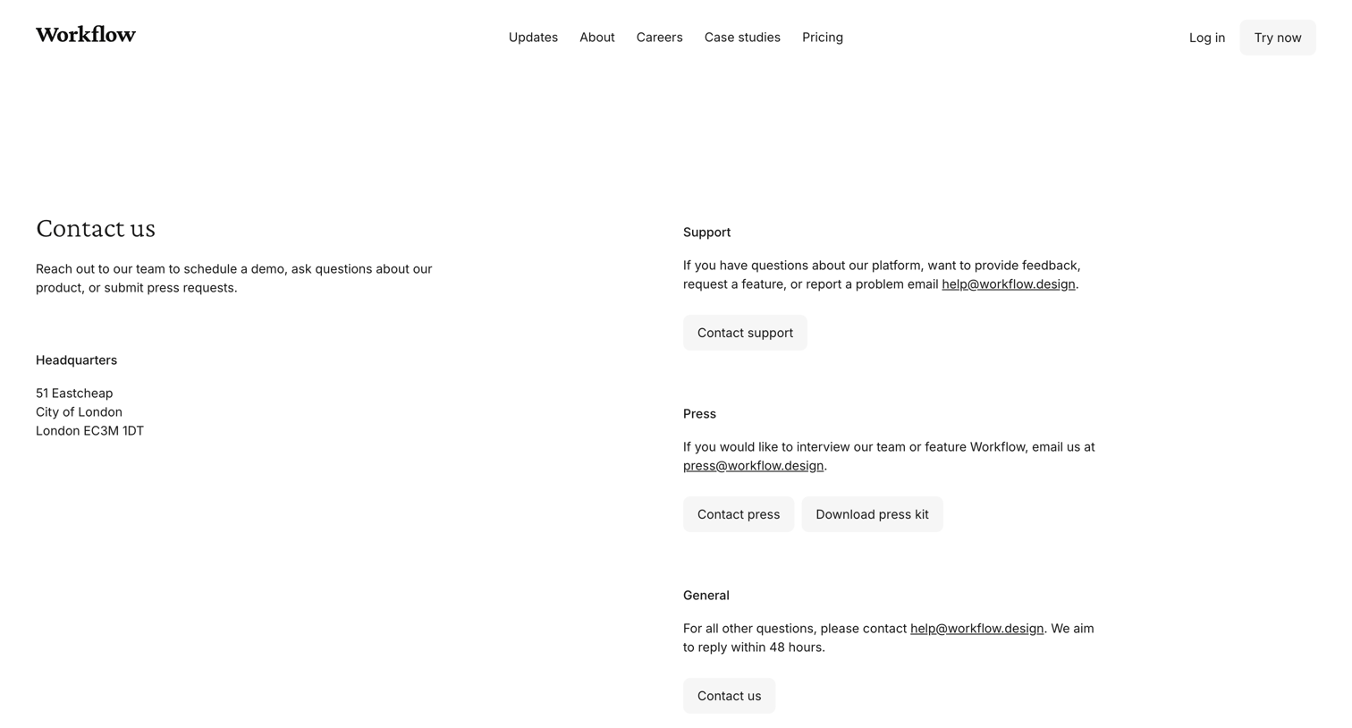 Workflow - Workflow – Contact screen