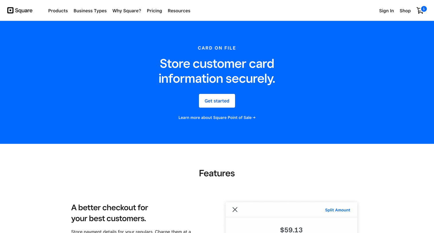 Square - Card on File CoF Payments - Store Credit Card Information Securel screen