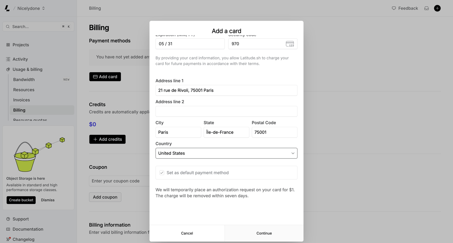 Latitude.sh - Billing – Dashboard - Latitude.sh screen
