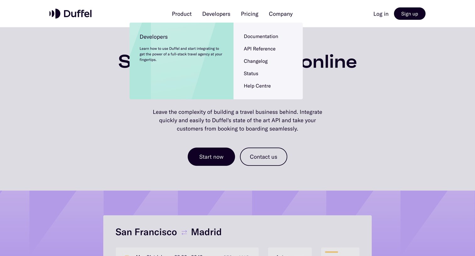 Duffel - Duffel - The best API to sell flights online screen