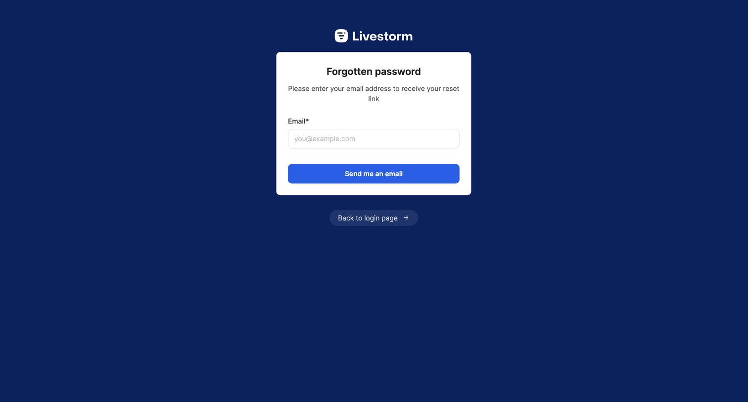 Livestorm - Dashboard | Livestorm screen