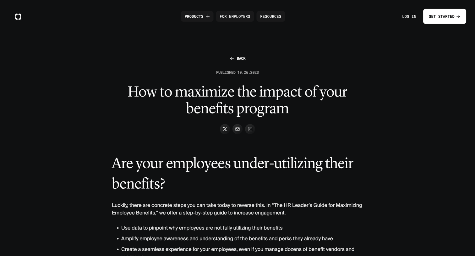 Origin Financial - Maximizing the Impact of Your Employee Benefits Program screen