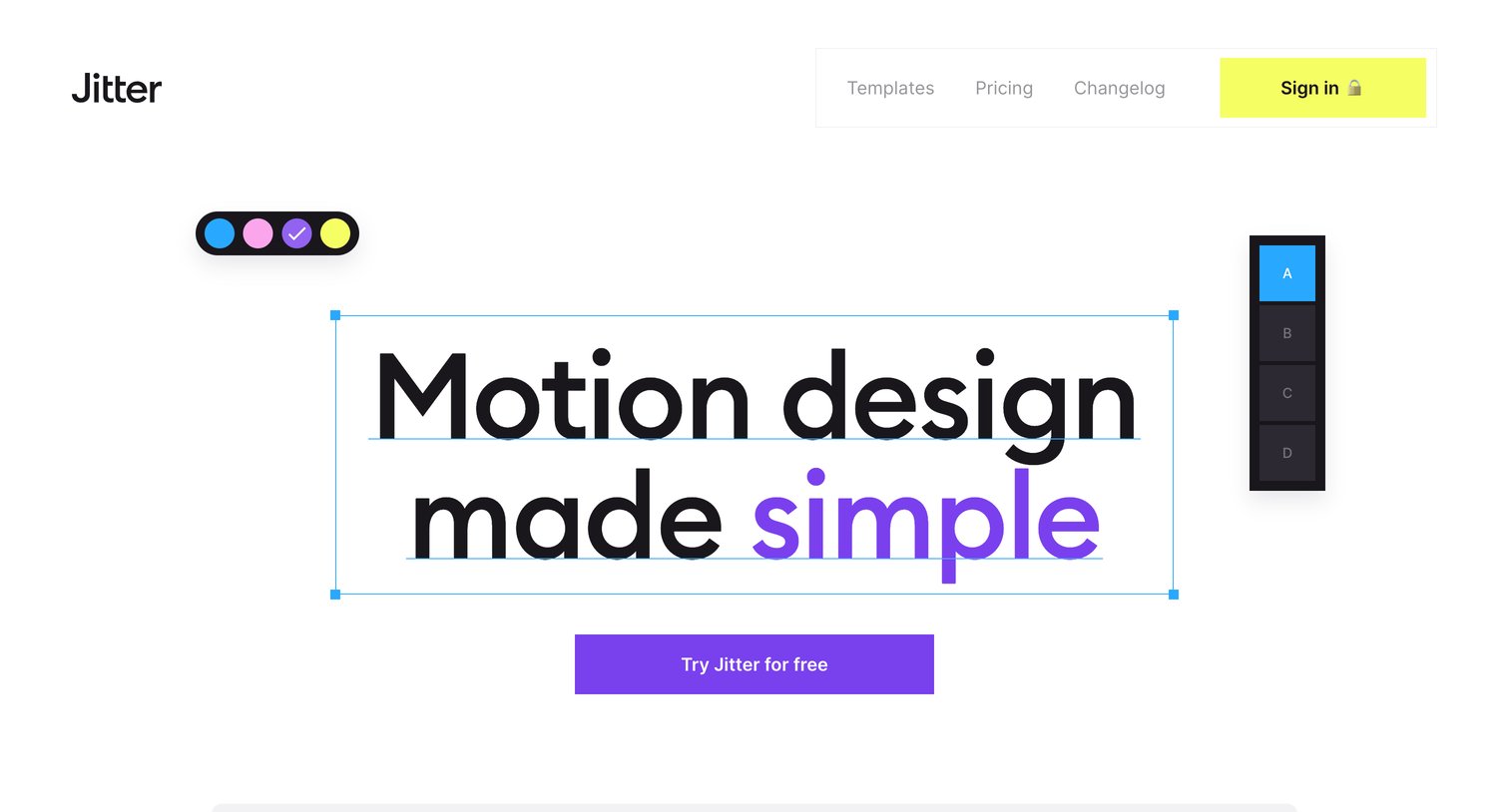 Jitter - Jitter · Fast and simple motion design tool. screen