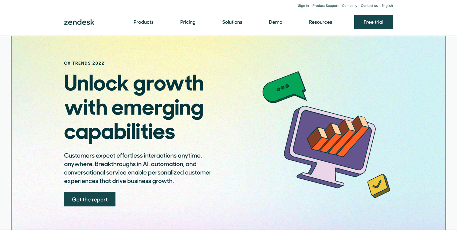 Zendesk - Customer Experience Trends 2022 AI and Conversational Service screen