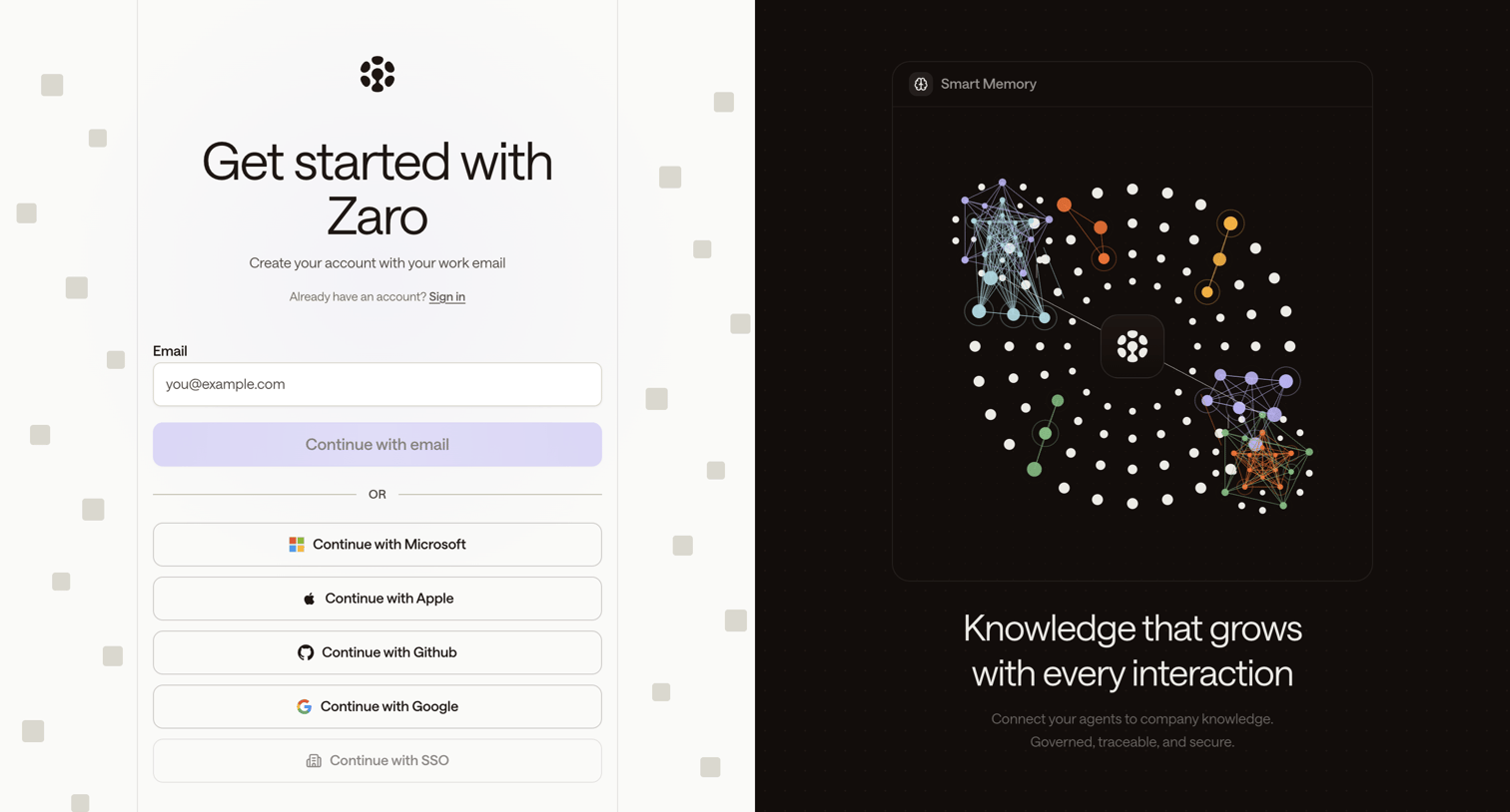 Zaro - Zaro - The Context Layer for Enterprise AI screen