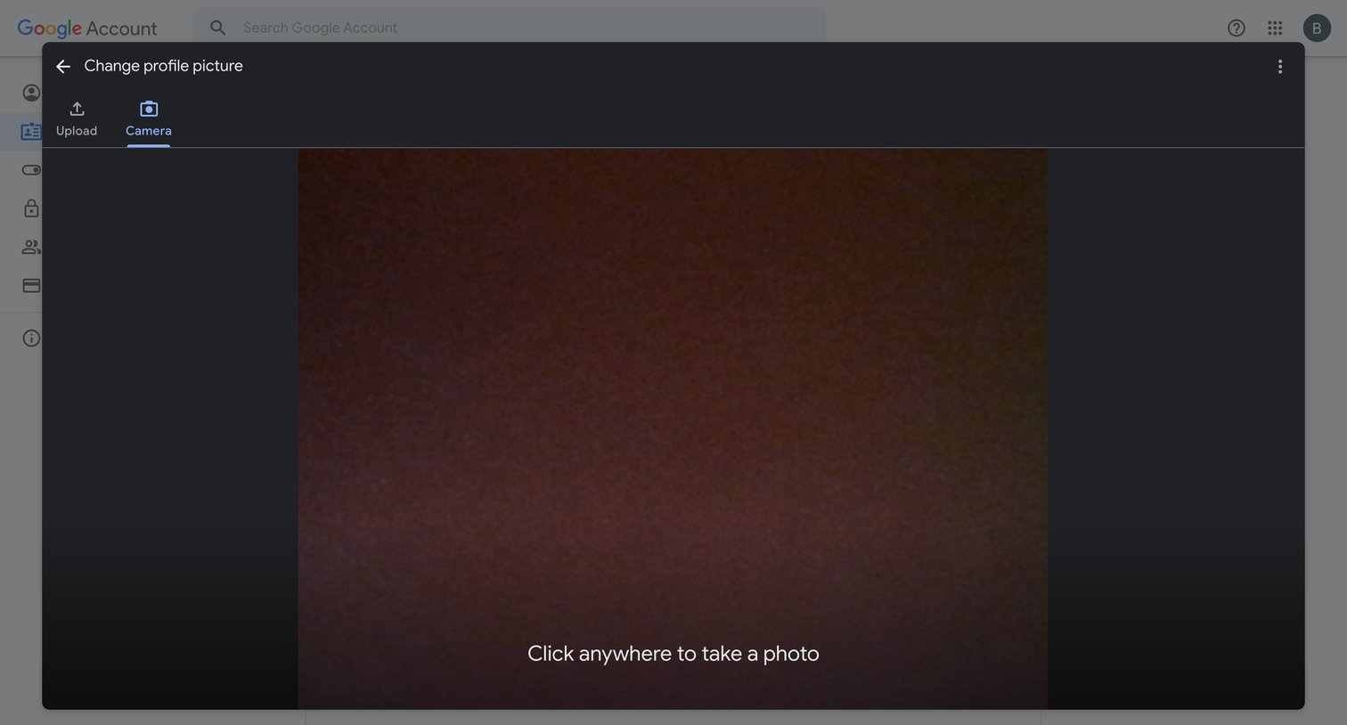 Google Account - Personal info screen
